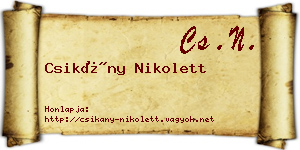 Csikány Nikolett névjegykártya